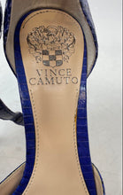 Load image into Gallery viewer, Vince Camuto Womens Lilith2 Blue Animal Print Peep Toe Platform Heels Size 8 M
