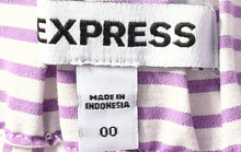 Load image into Gallery viewer, Express Womens White Purple Striped Cowl Neck Side-Zip Blouse Top Size 00
