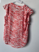 Load image into Gallery viewer, Lauren Ralph Lauren Womens Coral White Floral Blouse Top Size Medium
