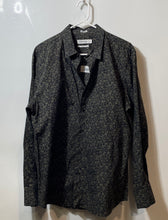 Load image into Gallery viewer, Calvin Klein Mens Black Printed Cotton Long Sleeve Slim Fit Button-Up Shirt Sz L
