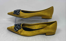 Load image into Gallery viewer, Zara Womens Yellow Satin Embellishment Pointed Toe Slip-On Ballet Flats Sz EU 41
