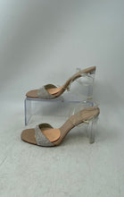 Load image into Gallery viewer, Aldo Womens Beige Clear Open Toe Buckle Block Ankle Strap Heels Size 8.5
