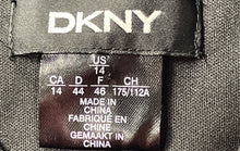 Load image into Gallery viewer, DKNY Womens Black Chiffon Pleated Tie Neck Long Sleeve Pullover Shift Dress 14
