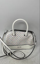 Load image into Gallery viewer, Calvin Klein Womens White Monogram Print Adjustable Strap Crossbody Bag w/ Tags
