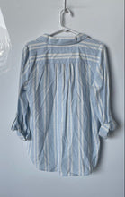 Load image into Gallery viewer, Tommy Hilfiger Womens Light Blue White Striped Long Sleeve Button-Up Shirt Sz M
