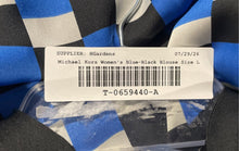Load image into Gallery viewer, Michael Kors Womens Blue Black Sleeveless Blouse Top Size Large
