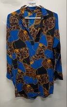 Load image into Gallery viewer, Lauren Gold Womens Multicolor Animal Print Long Sleeve Blouse Top Size S
