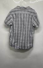 Load image into Gallery viewer, Michael Kors Mens Blue White Striped Short Sleeve Button-Up Shirt Size L
