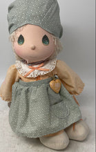 Load image into Gallery viewer, Stuffed Plush Green Polka Dot Dress White Lace Collar Apron Kids Doll
