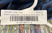 Load image into Gallery viewer, Robert Graham Mens Blue Black Striped Long Sleeve Button-Up Shirt Size 3XL

