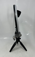 Load image into Gallery viewer, Ubeesize Black LED Ring Light Tripod Adjustable Holder Desk Stand Powers On
