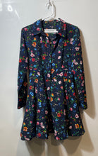 Load image into Gallery viewer, Zara Womens Multicolor Floral Long Sleeve Spread Collar Shirt Dress Size M
