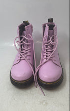 Load image into Gallery viewer, Dr. Martens Girls Zavala Pink Leather Lace-Up Ankle Combat Boots Size 2
