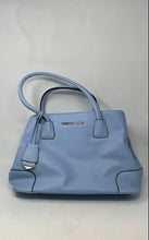 Load image into Gallery viewer, Christian Siriano Womens Blue Leather Double Handle Magnetic Shoulder Purse
