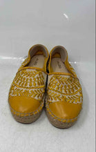 Load image into Gallery viewer, Aldo Womens Yellow Beige Embroidered Slip-On Espadrille Flats Size 7.5
