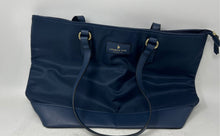 Load image into Gallery viewer, London Fog Collection Womens Blue Double Handle Zip Top Shoulder Tote Bag
