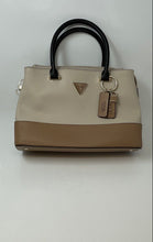 Load image into Gallery viewer, Guess Womens Brown Beige Inner Pockets Top Handle Shoulder Satchel Bag
