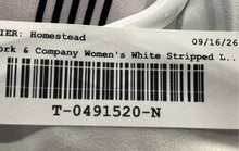 Load image into Gallery viewer, New York &amp; Company Womens White Black Striped Print Button-Up Shirt Size XS
