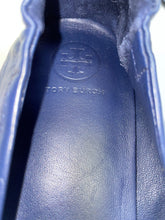 Load image into Gallery viewer, Authentic Tory Burch Womens Minnie Blue Leather Ballet Flats Size 10.5M Damaged
