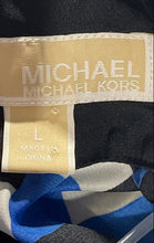 Load image into Gallery viewer, Michael Kors Womens Blue Black Sleeveless Blouse Top Size Large
