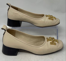 Load image into Gallery viewer, Authentic Tory Burch Womens Cream Leather Block Pump Heels Size 8M Stained

