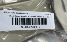Load image into Gallery viewer, Cole Haan Womens Flynn Slotted W32123 Gold Leather Slip-On Slide Sandals Size 8B
