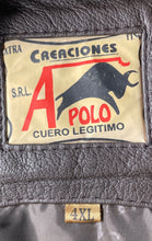 Load image into Gallery viewer, Creaciones Apolo S.R.L. Womens Brown Leather Button Front Jacket Size 4XL
