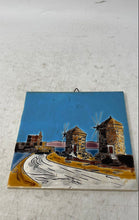 Load image into Gallery viewer, Handmade By Nassos Ceramic Paint Wall Plaque Windmills Landscape Decor Tile
