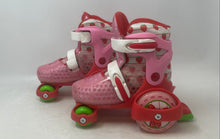 Load image into Gallery viewer, Roller Derby Girls Pink &amp; Red Strawberry Shortcake Roller Skates Size Youth 11-2
