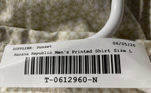 Load image into Gallery viewer, Banana Republic Mens White Beige Printed Slim Fit Button-Up Shirt Size L
