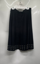 Load image into Gallery viewer, Sioni Womens Black Flat Front Stretch Knee Length A-Line Skirt Size XL
