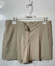 Load image into Gallery viewer, Zara Womens Beige Pleated Front Slash Pocket High Waisted Bermuda Shorts Size M
