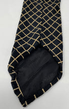 Load image into Gallery viewer, Giorgio Armani Mens Black Beige Diamond Grid Print Adjustable Pointed Tie
