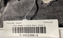 Load image into Gallery viewer, Zara Womens Black Denim Distressed Flat Front Pockets Cut-Off Shorts Size 0
