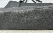 Load image into Gallery viewer, DKNY Womens Gray Pebbled Leather Studded Double Handle Zip Top Charm Tote Bag
