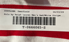 Load image into Gallery viewer, Polo By Ralph Lauren Mens Red White Striped Cotton Custom Fit Polo Shirt Size M
