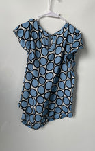 Load image into Gallery viewer, Liz Claiborne Womens Blue Geometric Cap Sleeve Round Neck Blouse Top Size XL
