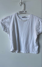 Load image into Gallery viewer, Zara Womens White Short Sleeve Crew Neck Regular Fit Pullover Blouse Top Size S
