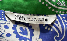 Load image into Gallery viewer, Zara Womens Multicolor Paisley Collared Long Sleeve Button-Up Shirt Size L
