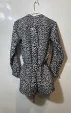 Load image into Gallery viewer, Michael Kors Womens Black White Animal Print Tie Waist One-Piece Romper Size XXS
