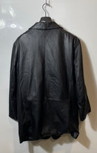 Load image into Gallery viewer, Charles Klein Mens Black Long Sleeve Collared Button-Front Leather Jacket Size M
