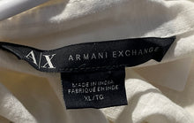 Load image into Gallery viewer, Armani Exchange Womens White Cotton Collared Button-Up Shirt Size XL
