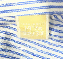 Load image into Gallery viewer, Michael Kors Mens Blue White Striped Long Sleeve Dress Shirt Size 14.5 32/33
