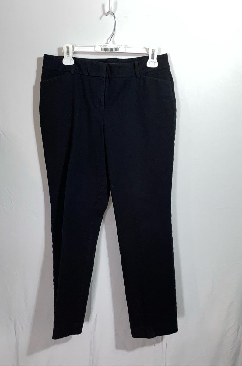Ann Taylor Womens Black Curvy Straight Leg Cropped Pants Size 10P