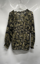 Load image into Gallery viewer, Zara Womens Multicolor Leaf Print Long Sleeve Pullover Blouse Top Size XS
