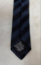 Load image into Gallery viewer, Hugo Boss Mens Dark Blue Striped Silk Adjustable Keeper Loop Designer Tie
