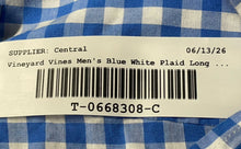 Load image into Gallery viewer, Vineyard Vines Mens Blue White Plaid Long Sleeve Slim Fit Button-Up Shirt Size S
