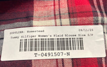 Load image into Gallery viewer, Tommy Hilfiger Womens Red Plaid Long Sleeve Button-Up Shirt Size S/P With Tag
