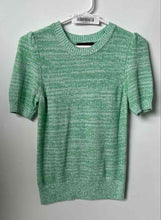 Load image into Gallery viewer, Ann Taylor Womens Green White Short Sleeve Round Neck Pullover Sweater Size XXSP
