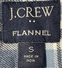 Load image into Gallery viewer, J.Crew Mens Blue Flannel Long Sleeve Spread Collar Button-Up Shirt Size S
